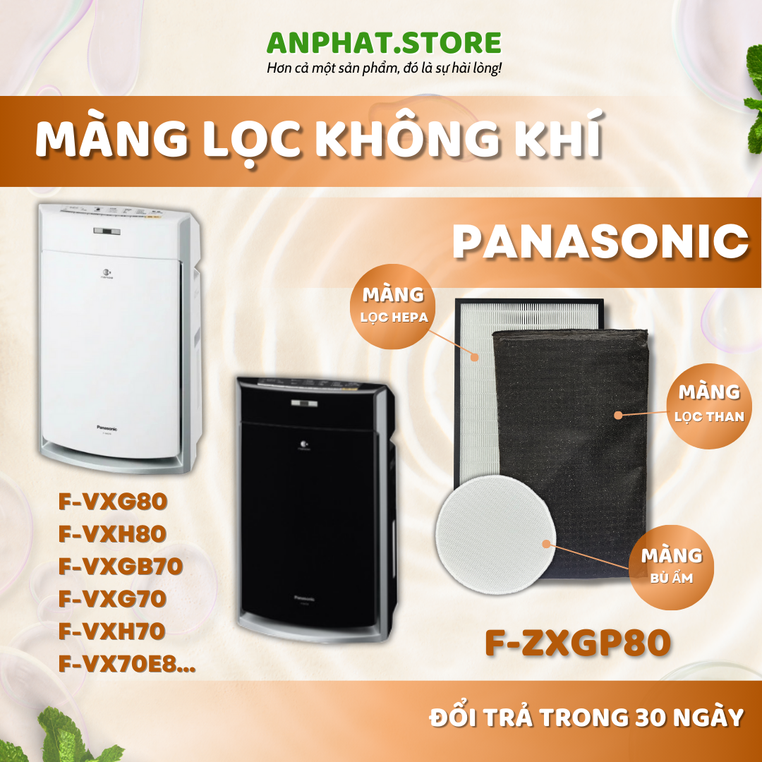 Màng lọc không khí panasonic: f-vxg80, f-vxh80, f-vxh80-s, f-vxg70, f-vxg70-w, f-vxgb70, f-vxh70, f-vx70e8... màng lọc hepa, màng lọc than hoạt tính