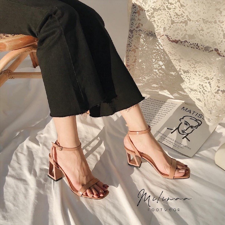 giày cao gót - sandal cao gót 7p đế khuyết siêu đẹp
