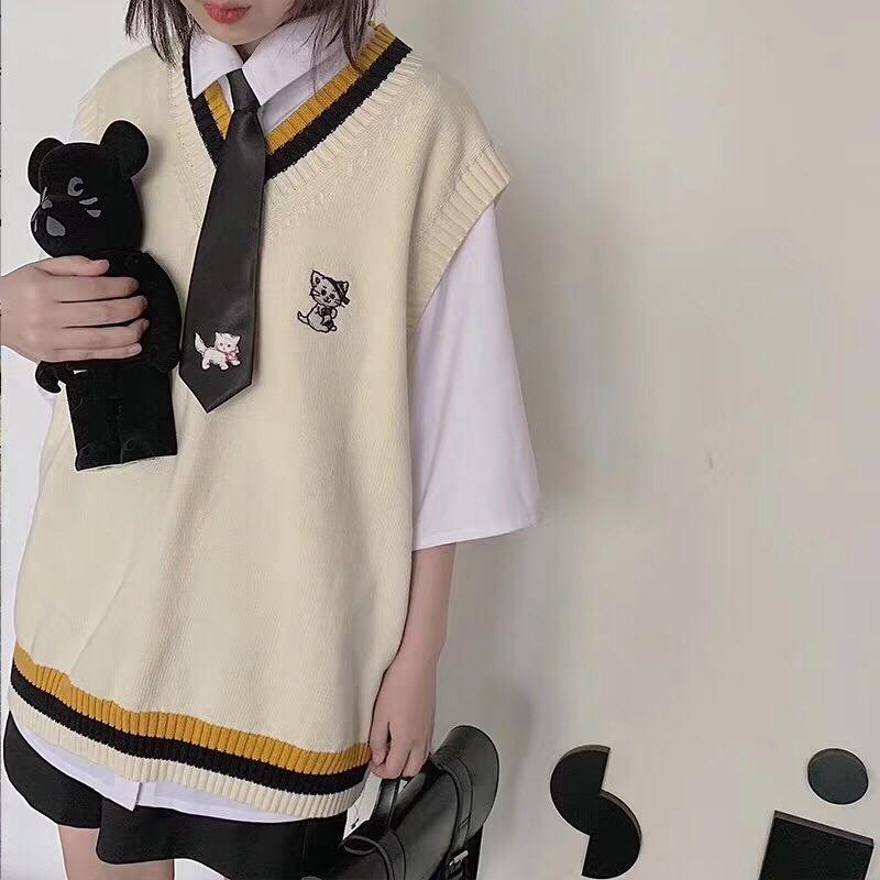 Áo len gile nữ , kiểu dáng Hàn quốc ( Không kèm áo trong )