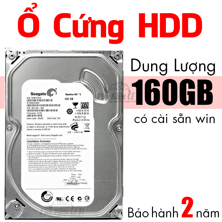 Ổ cứng HDD máy tính bàn Seagate 160 GB Cài sẵn hệ điều hành Bảo Hành 2 Năm