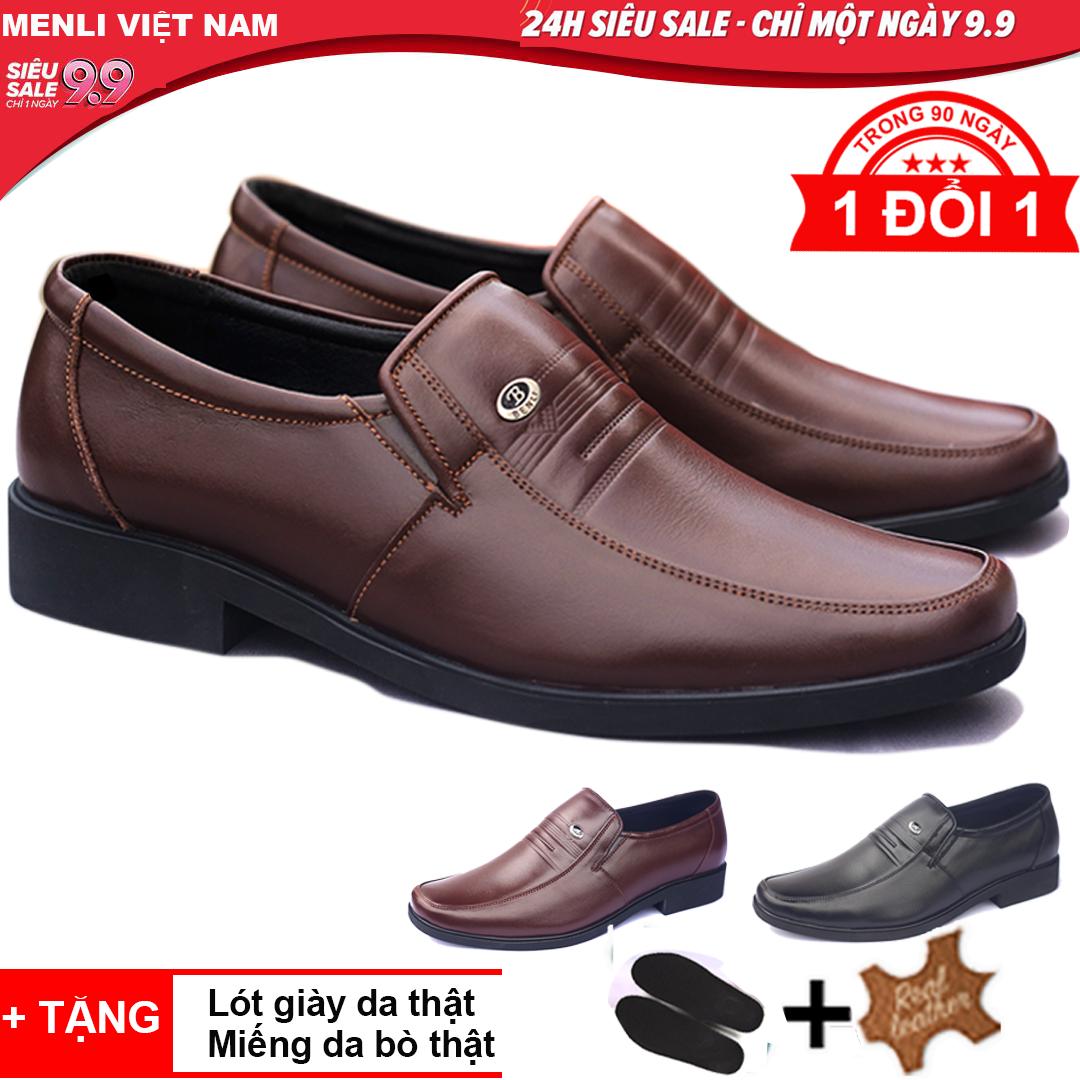 [DA BÒ] Giày lười, giày mọi nam MENLI GLNLZ126 siêu mềm, lịch lãm, tặng 1 đôi lót giày (Hoàn tiền nếu sai cam kết)