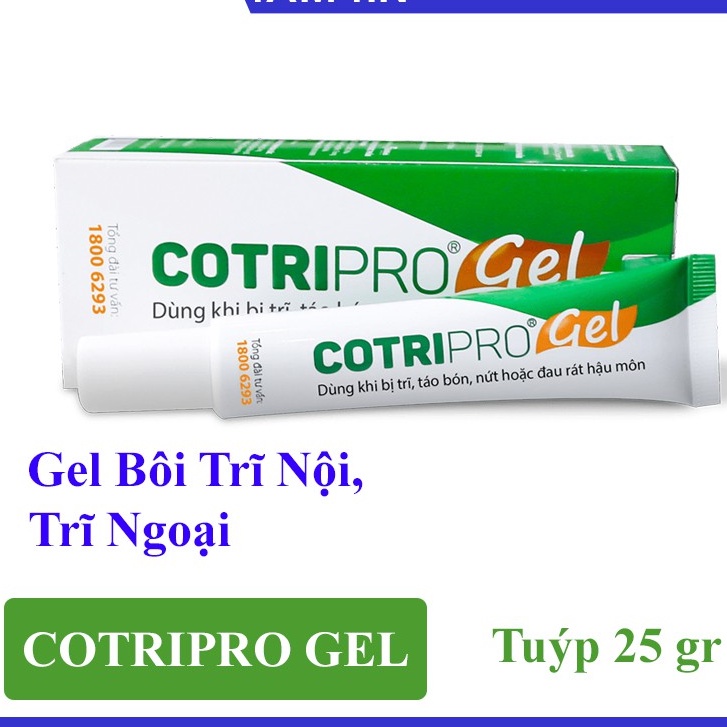 Cotripro - gel bôi trĩ nội, trĩ ngoại tuýp 25g