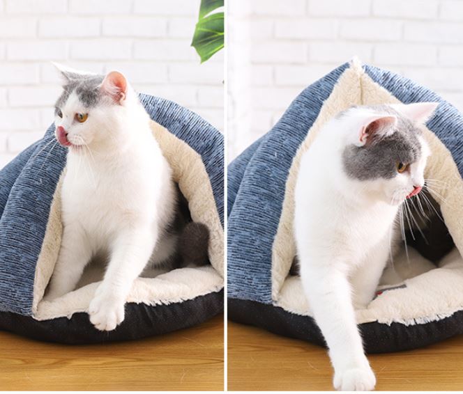 Ổ Đệm Tam Giác Elite Siêu Ấm Áp Cho Mèo Cưng