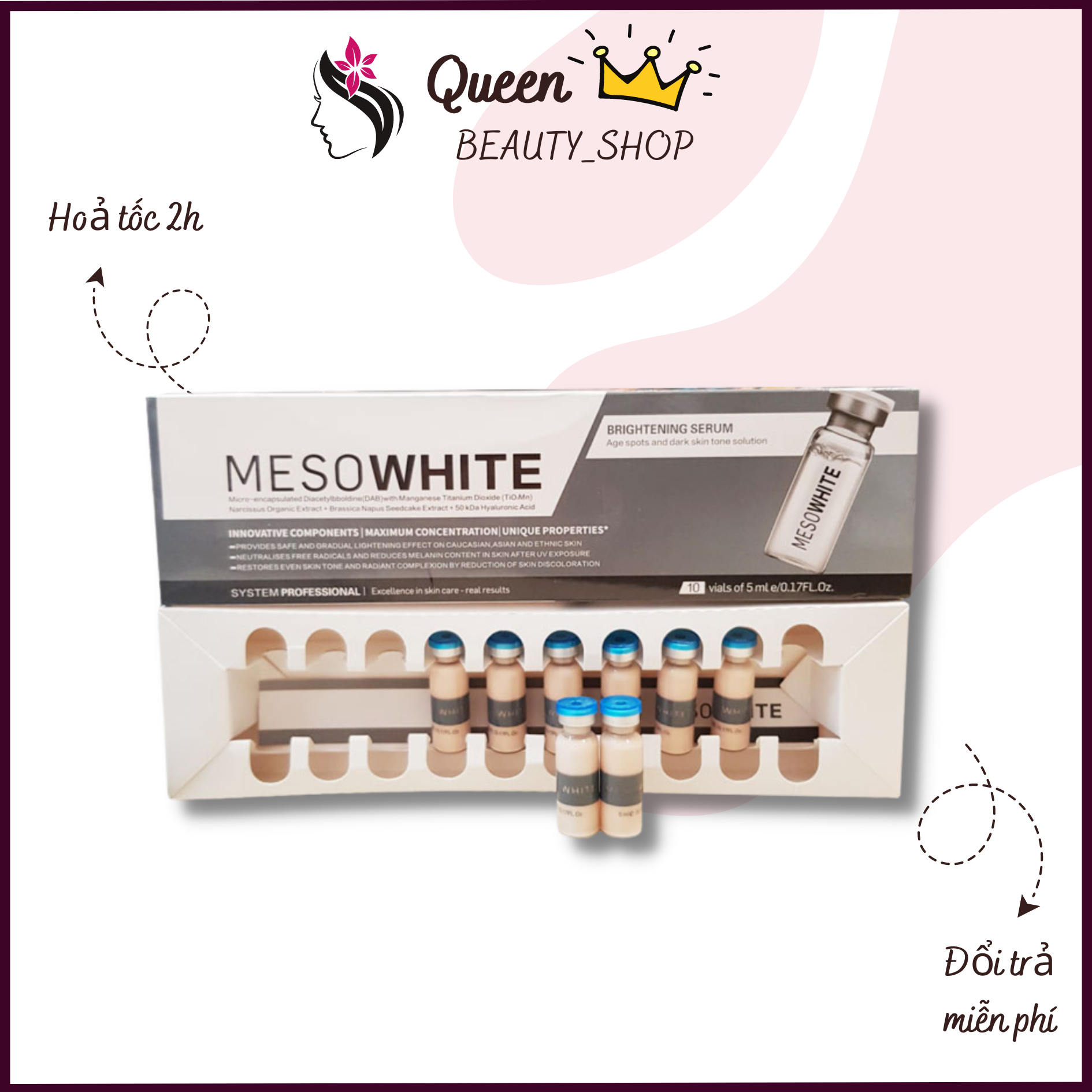 Cấy phấn meso white hàn quốc-giúp da trắng mịn, đều màu - meso white
