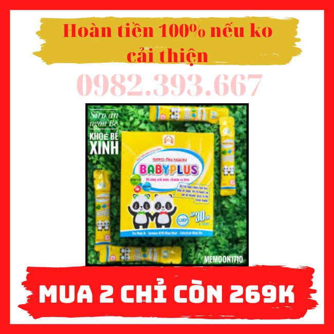 [Chính Hãng] Combo 2 Siro ăn ngon babyplus - 100% Hết biếng ăn -Hết táo bón- Tăng cân tự nhiên - Tăng sức đề kháng
