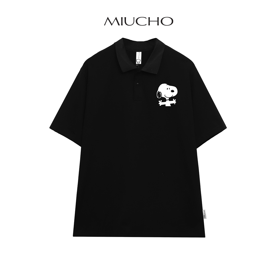 Áo polo nữ form rộng, áo thun polo nữ có cổ đẹp chất cotton form unisex PL030 Miucho in họa tiết