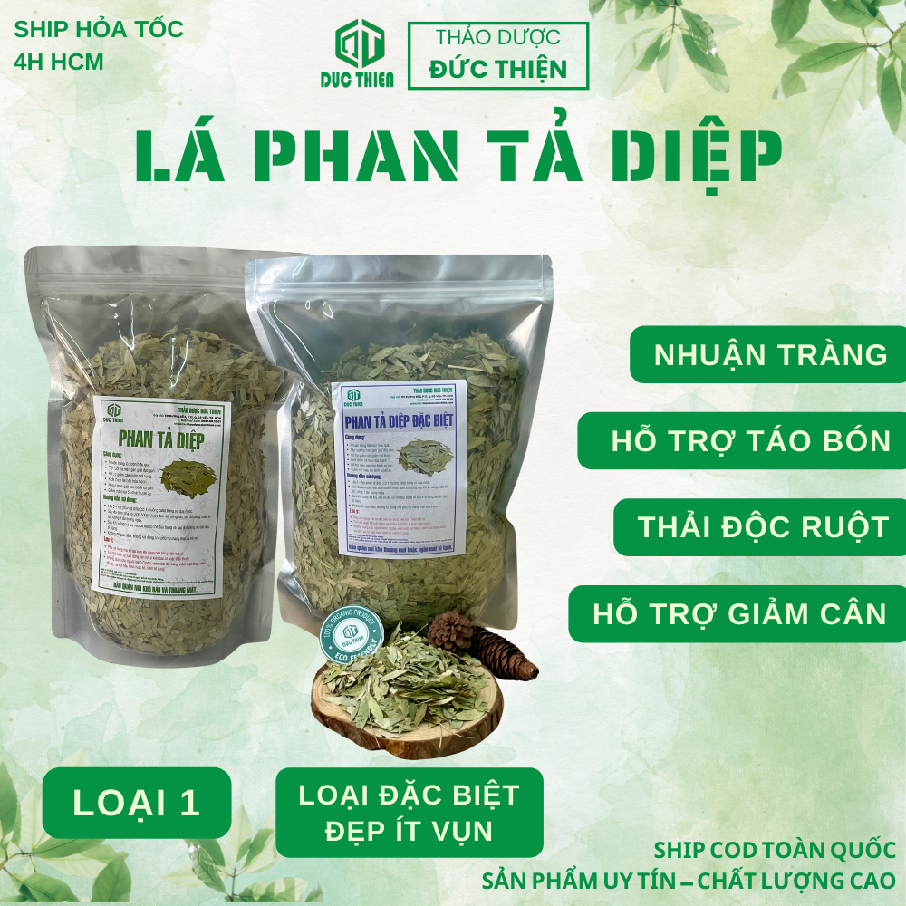 250g phan tả diệp loại 1 đức thiện - hỗ trợ táo bón, giải độc gan