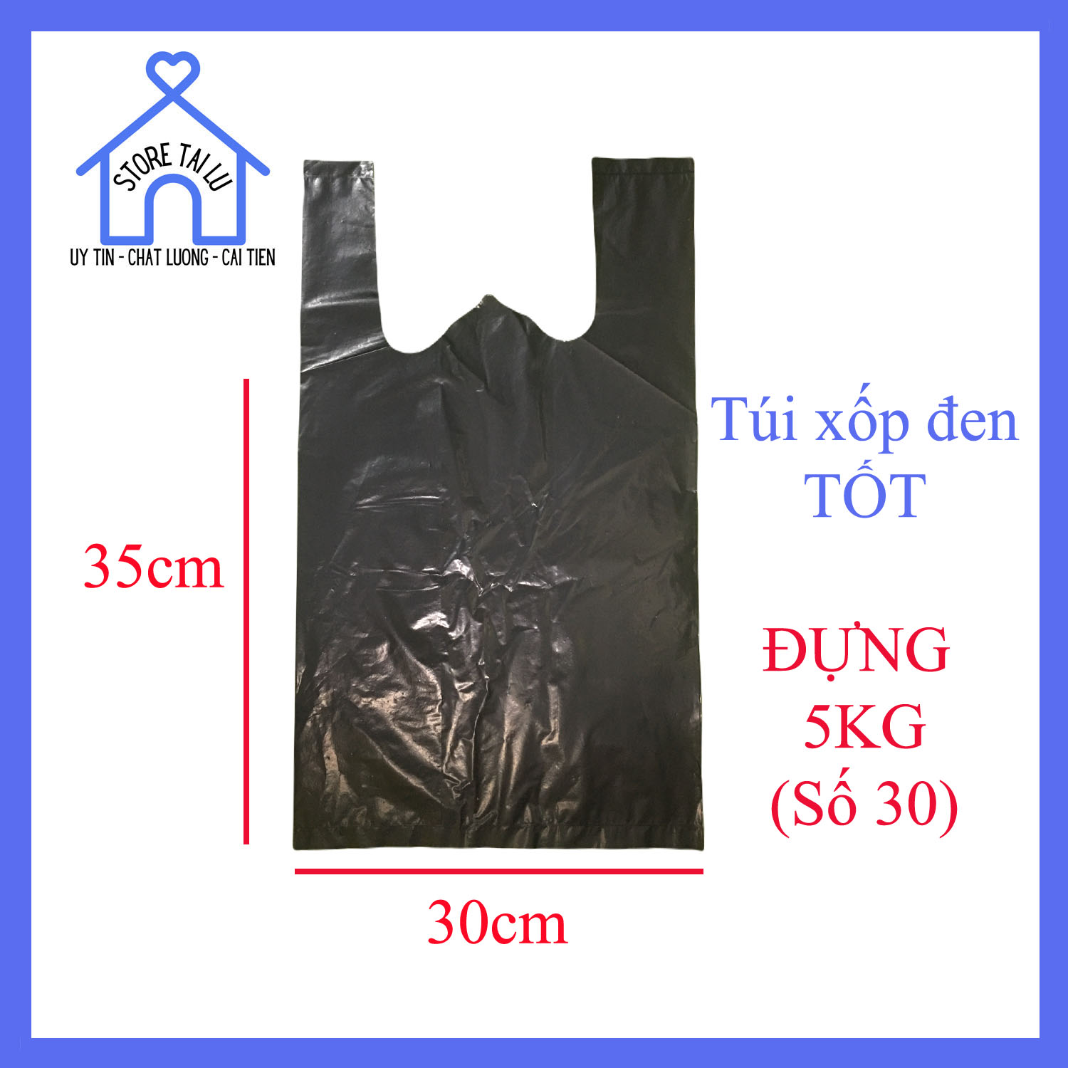 [0.5 kg] Bịch xốp đen 2 quai ĐỰNG 5KG (Số 30) BÓNG XỊN | STORE TÀI LƯ