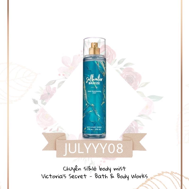 Xịt thơm toàn thân saltwater breeze bodymist bath & body works 236ml +jɥƚÿ08+