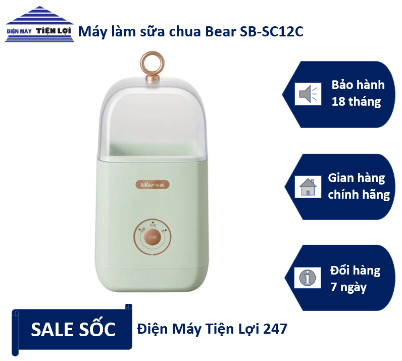 Máy làm sữa chua bear sb-sc12c - điện máy tiện lợi 247