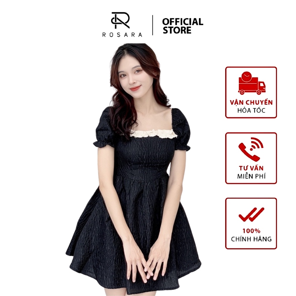 Vv03 váy thiết kế tay bồng dáng xòe thắt nơ cực xinh