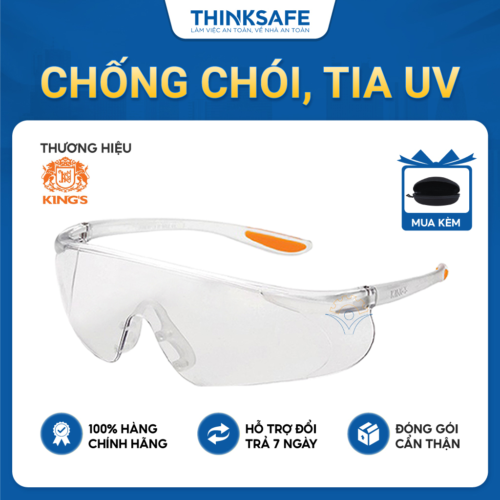 Kính bảo hộ chống bụi KY1151 chống bụi tia UV mờ sương khi đi đường làm việc Kính bảo hộ lao động chính hãng - Thinksafe