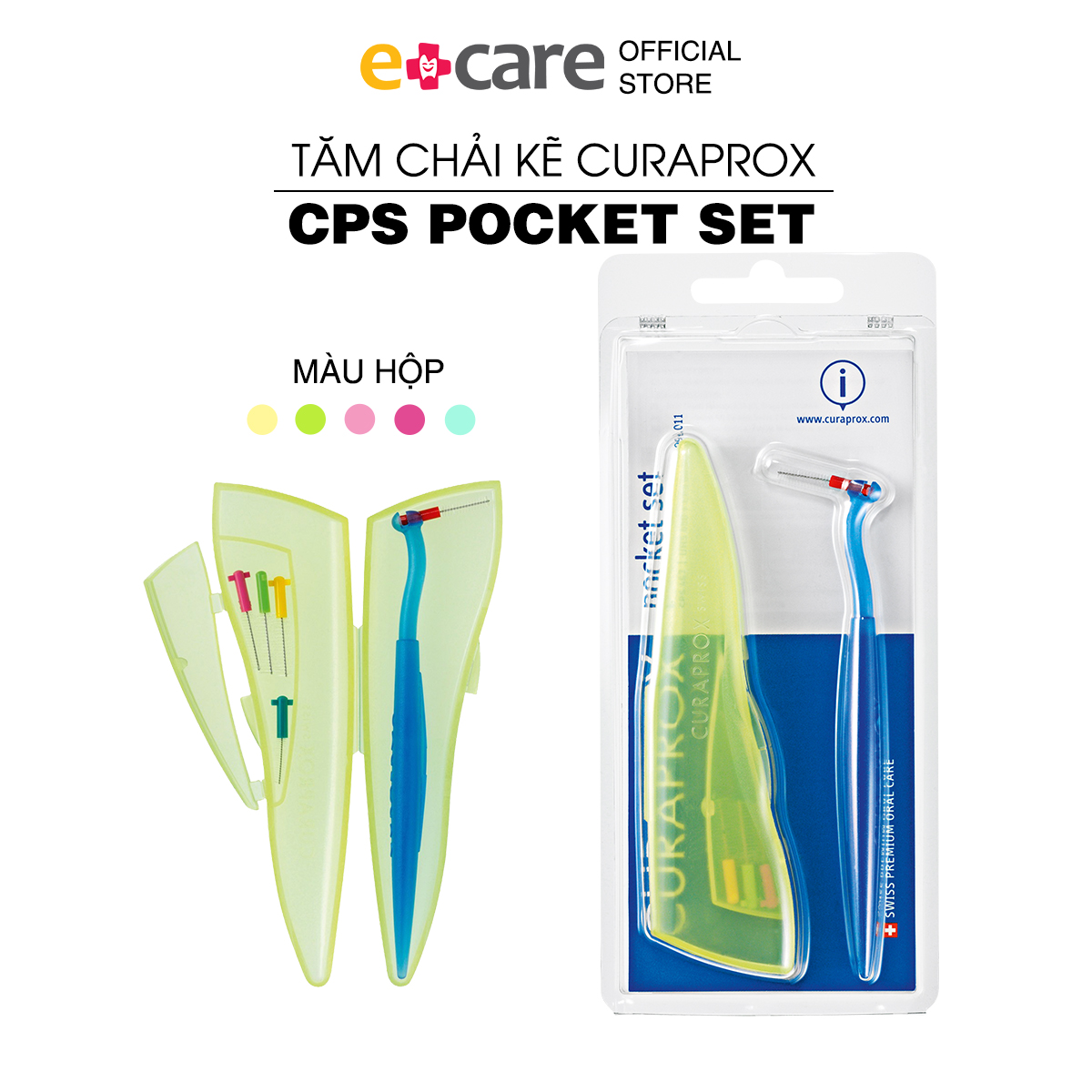 Hộp tăm kẽ răng curaprox cps 457 pocket set 5 size