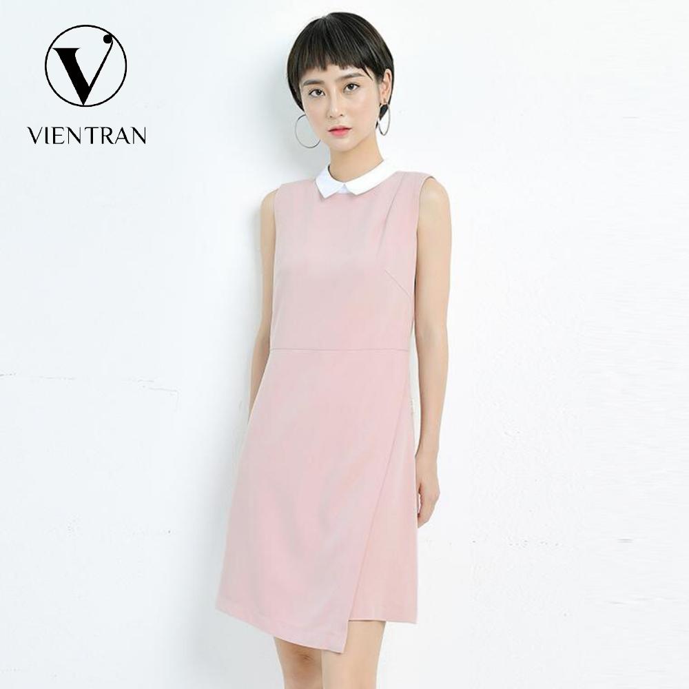 Đầm suông sát nách vạt lệch vien tran v63r18t006