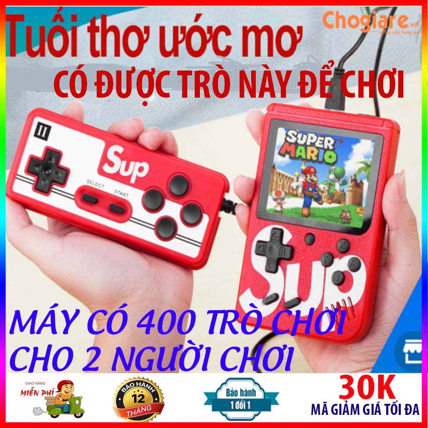 Máy Chơi Game Cầm Tay SUP MINI 400 in 1 ( 2 NGƯỜI CHƠI ), Máy Chơi Game Sup, Máy Game Cầm Tay (Màu Đỏ) - Chogiare