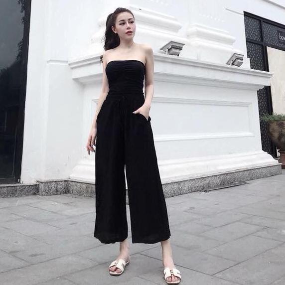 Quần đũi ống rộng hàng xuất Nhật vải đũi mát lạnh ( Free size dưới 55kg ) 3 màu : đen - trắng - vàng