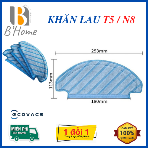 Khăn lau thay thế cho robot hút bụi lau nhà ecovacs deebot n8/t5 hero/ t5 neo / t5 max / ozmo 920 / 950-hàng chính hãng