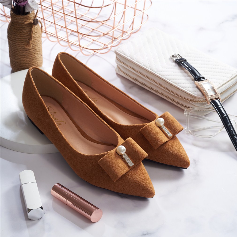 Giày búp bê Hàn Quốc sang trọng mẫu HOT mũi nhọn, siêu êm chân,chống trơn trượt sản xuất thủ công, giày búp bê đẹp, giày búp bê tiểu thư, giày búp bê công sở giá rẻ