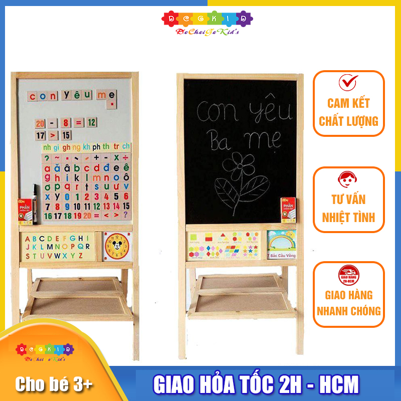 Bảng học thông minh nam châm 2 mặt loại lớn 90x45cm kèm bộ học chữ và số, Bảng học thông minh 2 mặt cho bé, Bảng học chữ cho bé, Đồ chơi giáo dục, đồ chơi thông minh cho bé, bảng học thông minh cho be,, Đồ chơi gỗ G-Kid