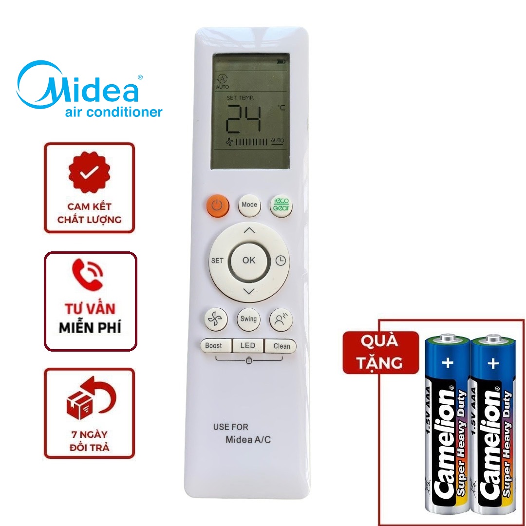 Điều khiển điều hoà midea rg10a / bgef cho máy lạnh midea rg10l1 / bgef, remote media