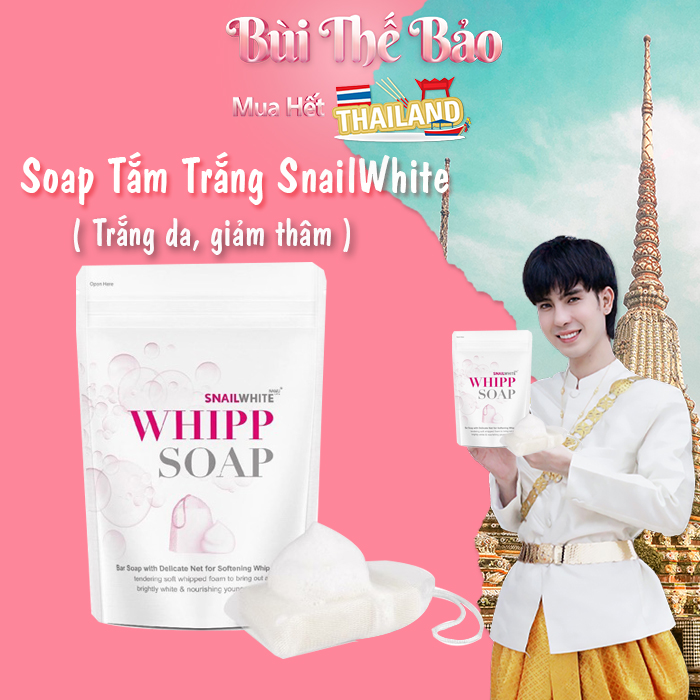 Xà phòng tắm trắng da snail wipp soap thái lan