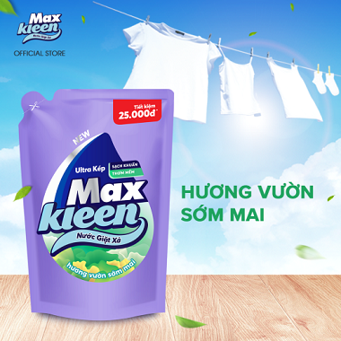 Túi nước giặt xả Maxkleen 24kg hương vườn sớm mai