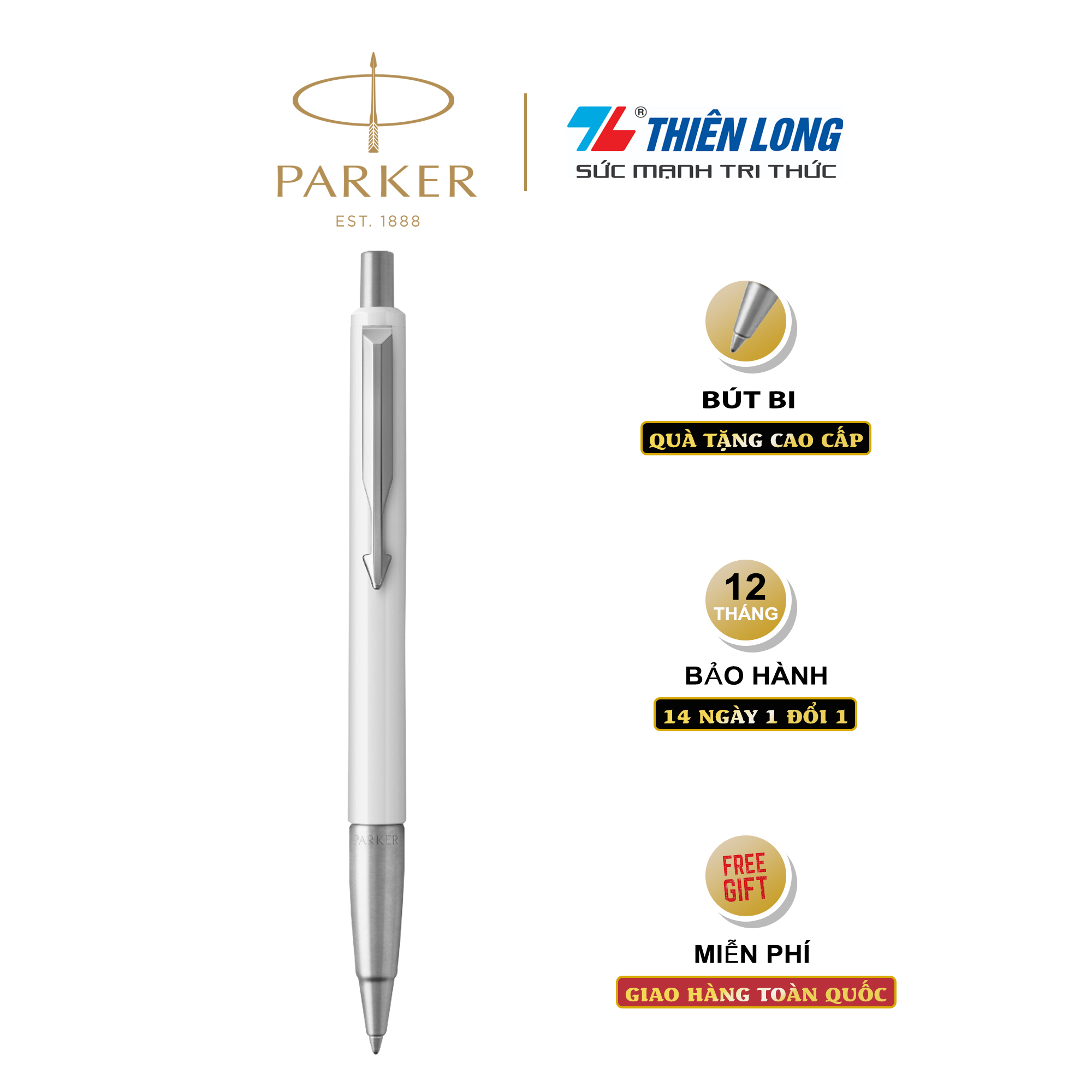 Bút bi cao cấp parker vector x-white tb6-2027660
