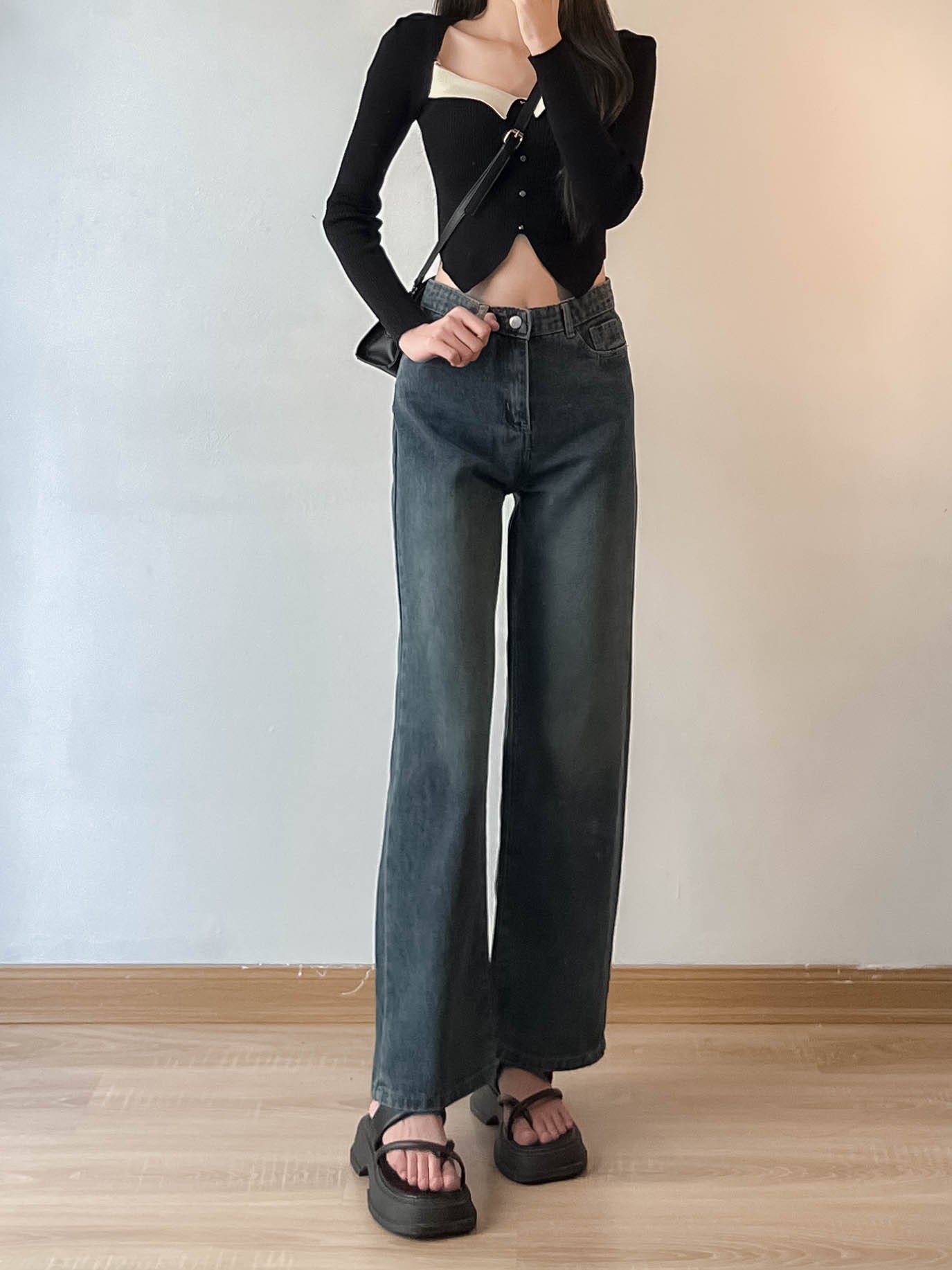 Quần jeans nữ ống rộng cạp cao - 247storefashion - quanjeanq900_p0k43
