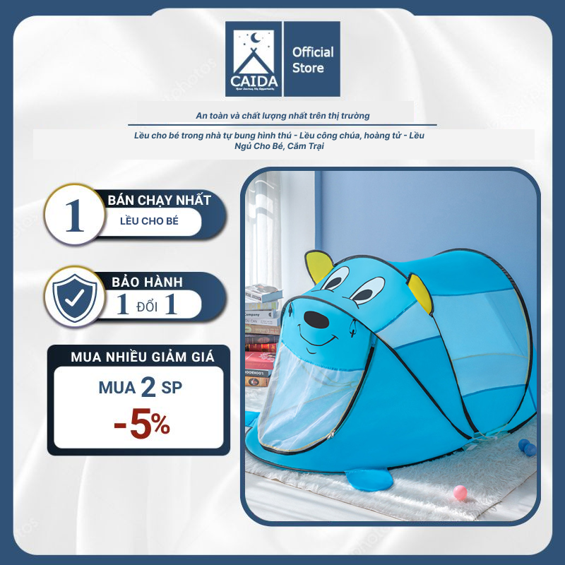 Lều cho bé trong nhà tự bung hình thú - Lều công chúa, hoàng tử - Lều Ngủ Cho Bé, Cắm Trại