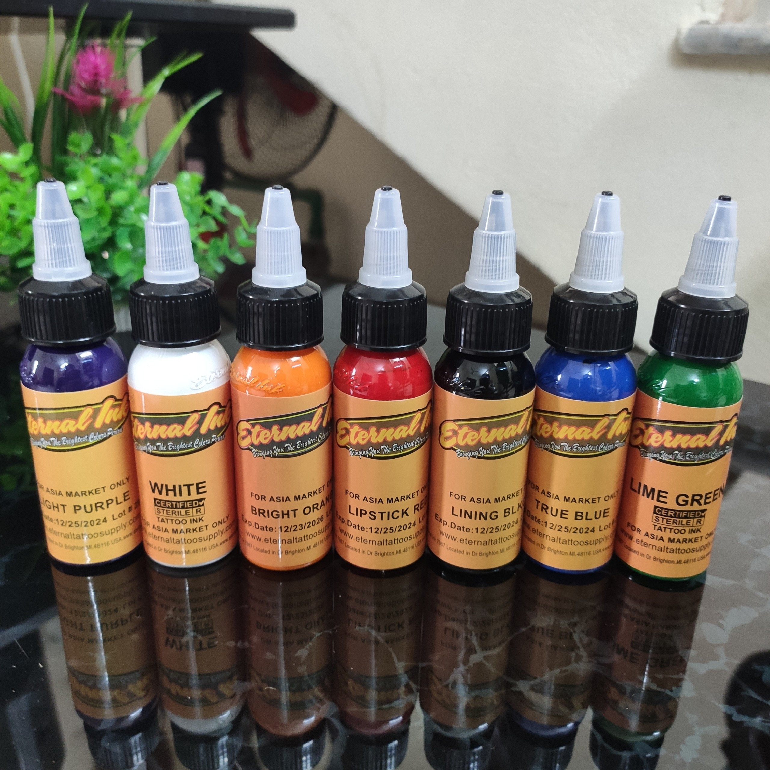 Combo bộ 7 màu mực tập xăm Eternal Ink 30ml