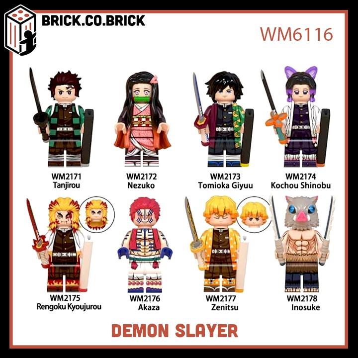 Đồ chơi lego mô hình đồ chơi lego☍✌ lego demon slayer đồ chơi lắp ráp mô hình minifigure kimetsu no yaiba anime thanh gươm diệt quỷ mới nhất wm6116