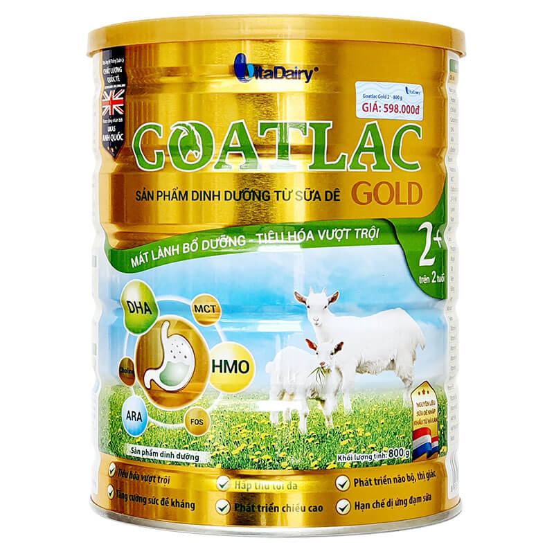 Sữa Dê Goatlac Gold 2 800g trẻ từ 2 tuổi