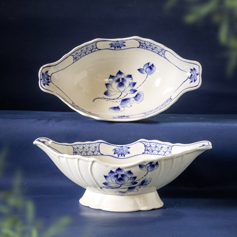 Bát thuyền đựng gà,gốm sứ bát tràng ,gốm sứ decor