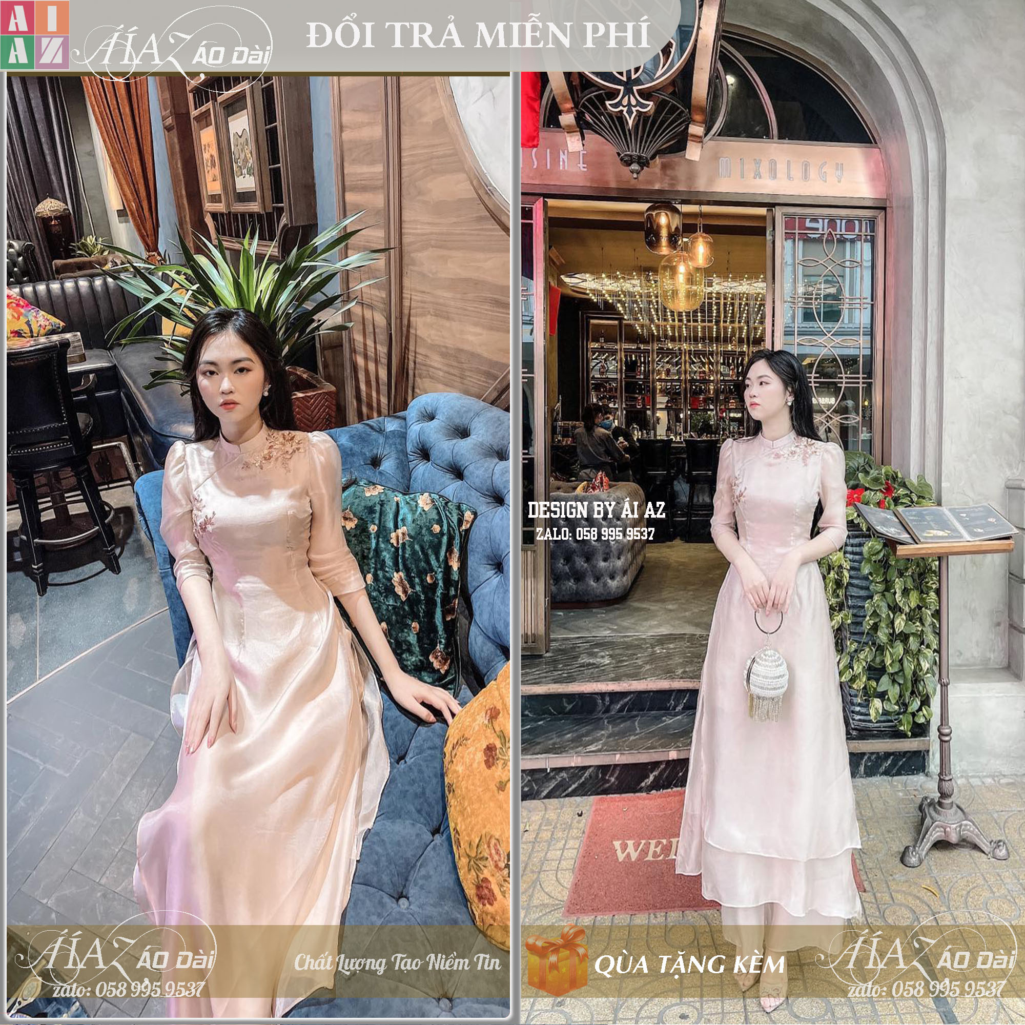 Áo dài cách tân nữ 4 tà hàng cao cấp