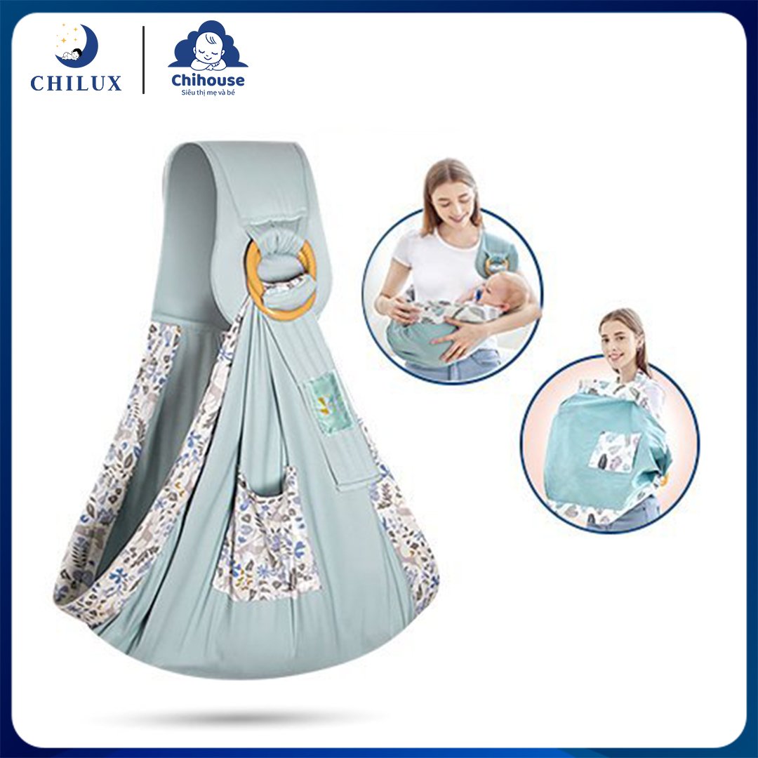 Khăn choàng che bé bú, địu vải em bé,  đa năng cho mẹ sử dụng tiện lợi. Tặng kèm túi rút đựng mang theo
