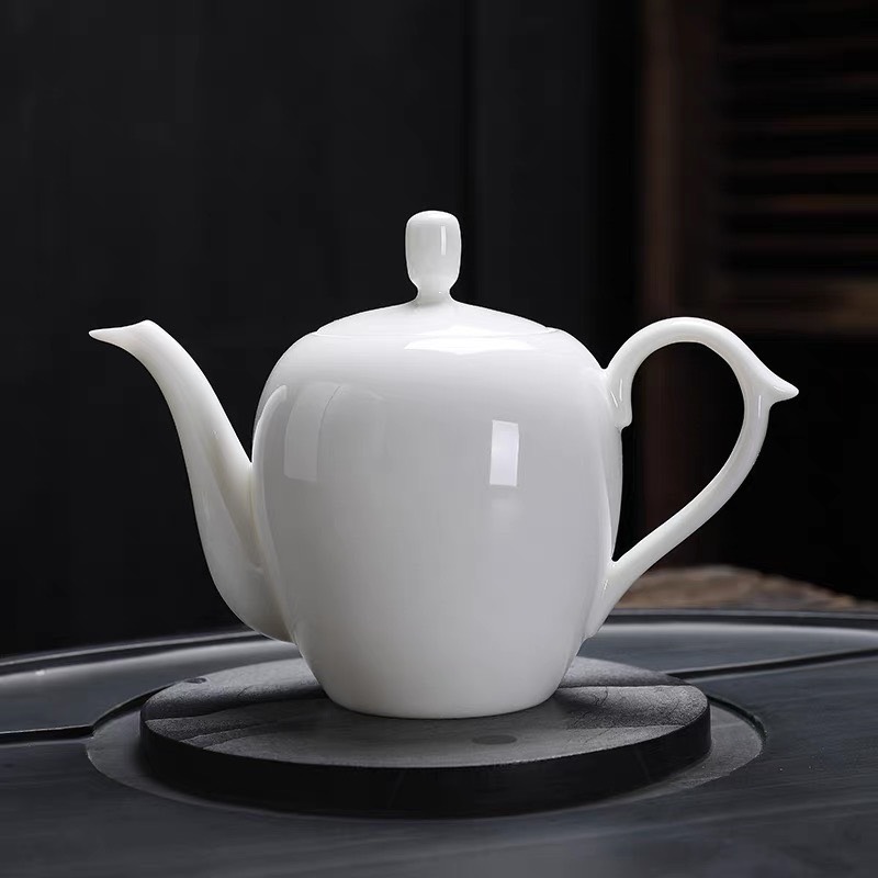 Ấm trà sứ bạch định - Mỹ Nhân Kiên