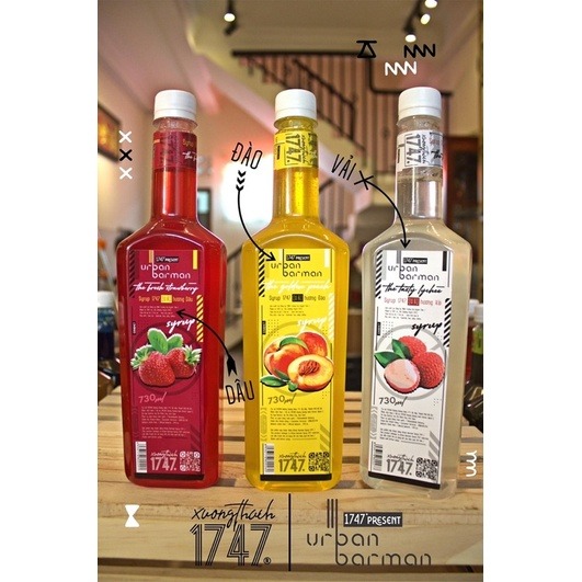 Siro urban barman 1747 đủ vị chai 730ml