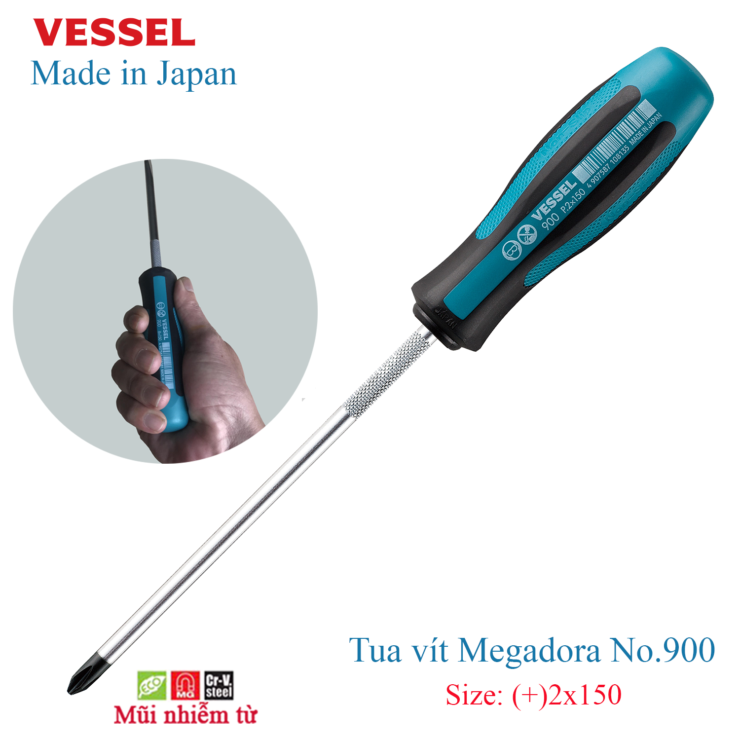 Tô vít Megadora No.900 thương hiệu Vessel, sản xuất tại Nhật Bản