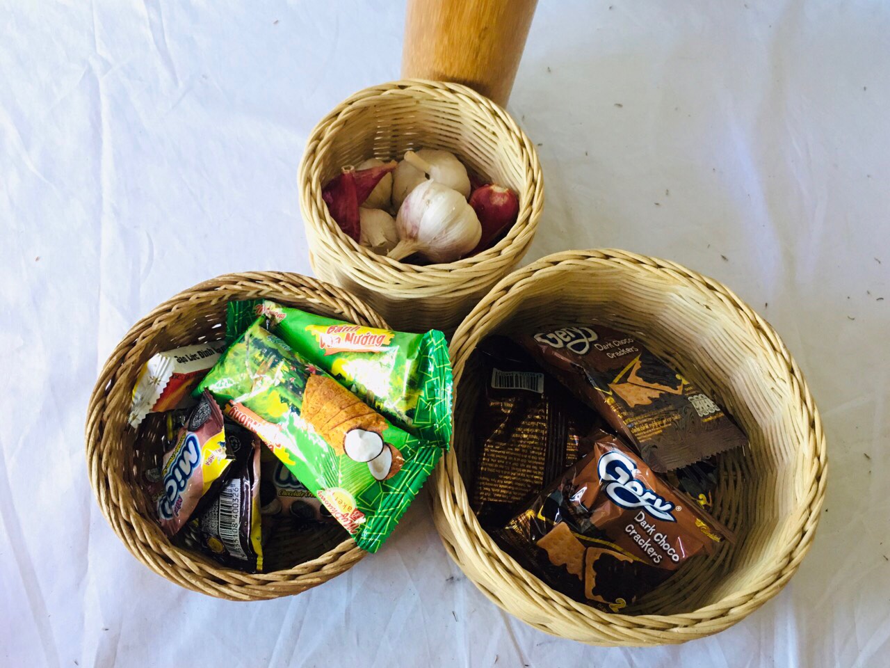 Rổ mây vintage đựng đồ đa năng