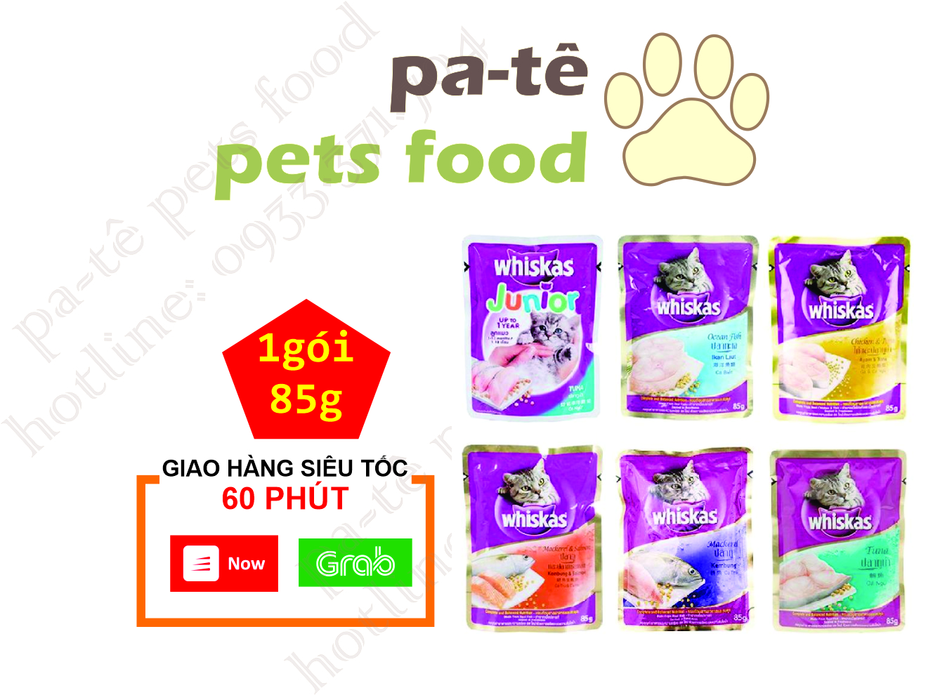 Pate Whiskas cho mèo con và mèo lớn gói 85g - Xuất xứ Thái Lan