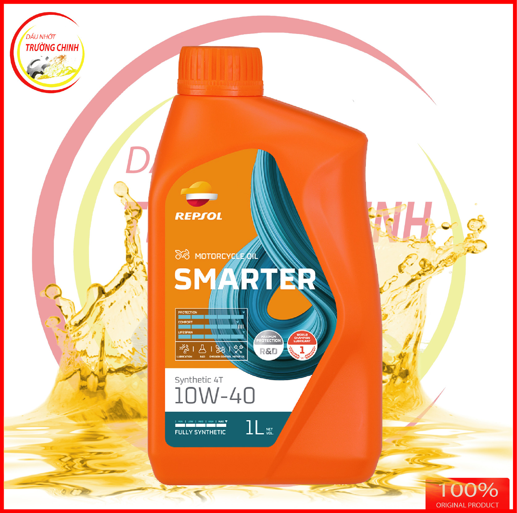 Nhớt Repsol Smarter Synthetic 4T10W40 (Sintetico) dành cho xe số, tay côn