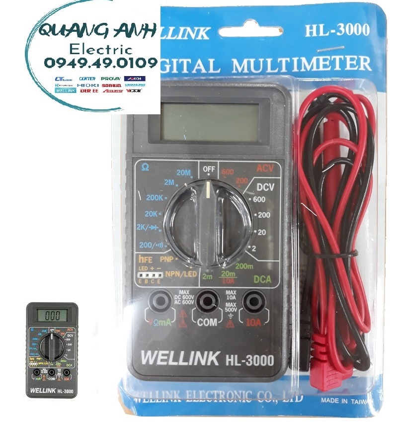 Wellink hl - 3000 đồng hồ đo vạn năng bỏ túi hl 3000