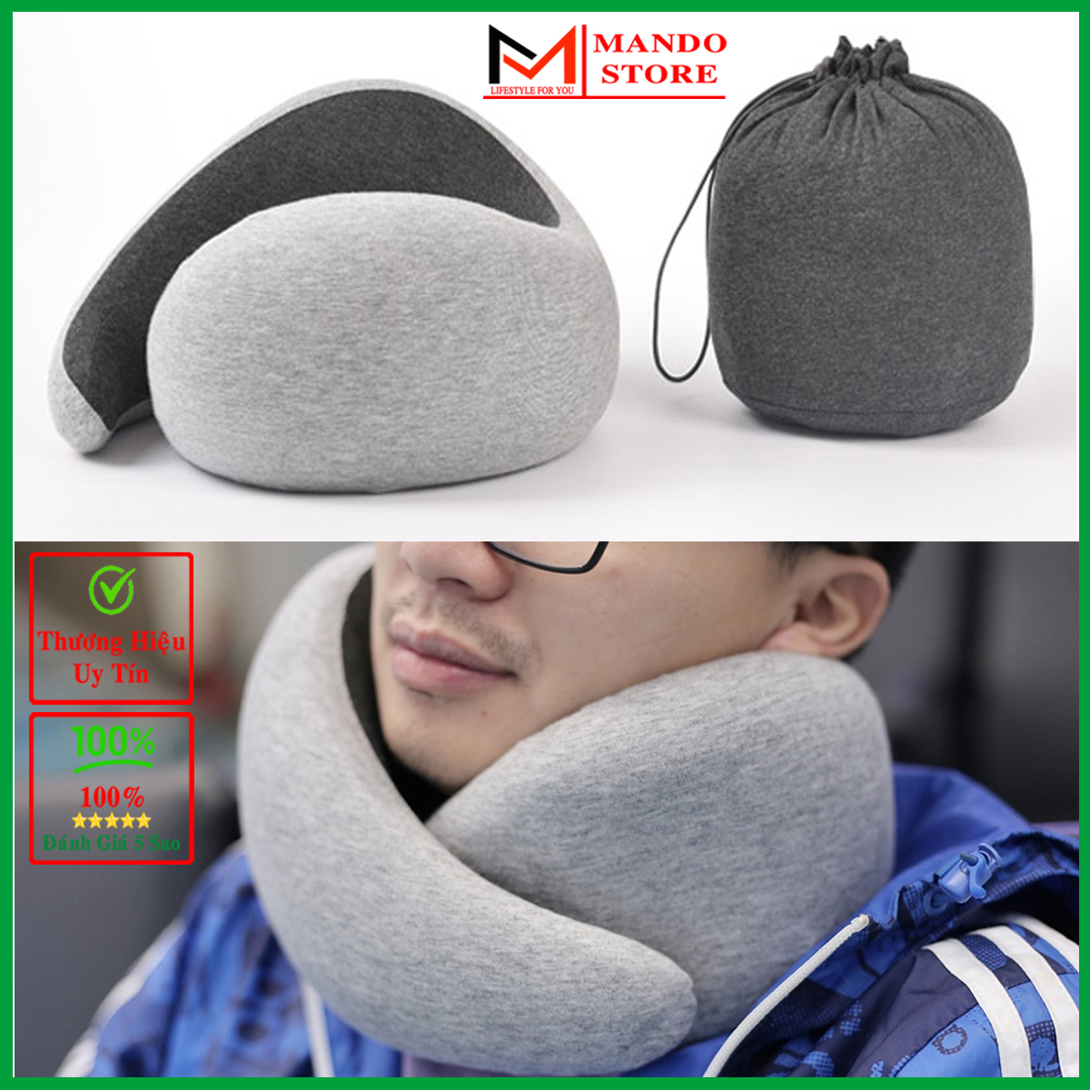 Gối Ngủ Du Lịch Cao Cấp - Gối Chữ U – Gối Ngủ Thông Minh Nhãn Hiệu Amalife