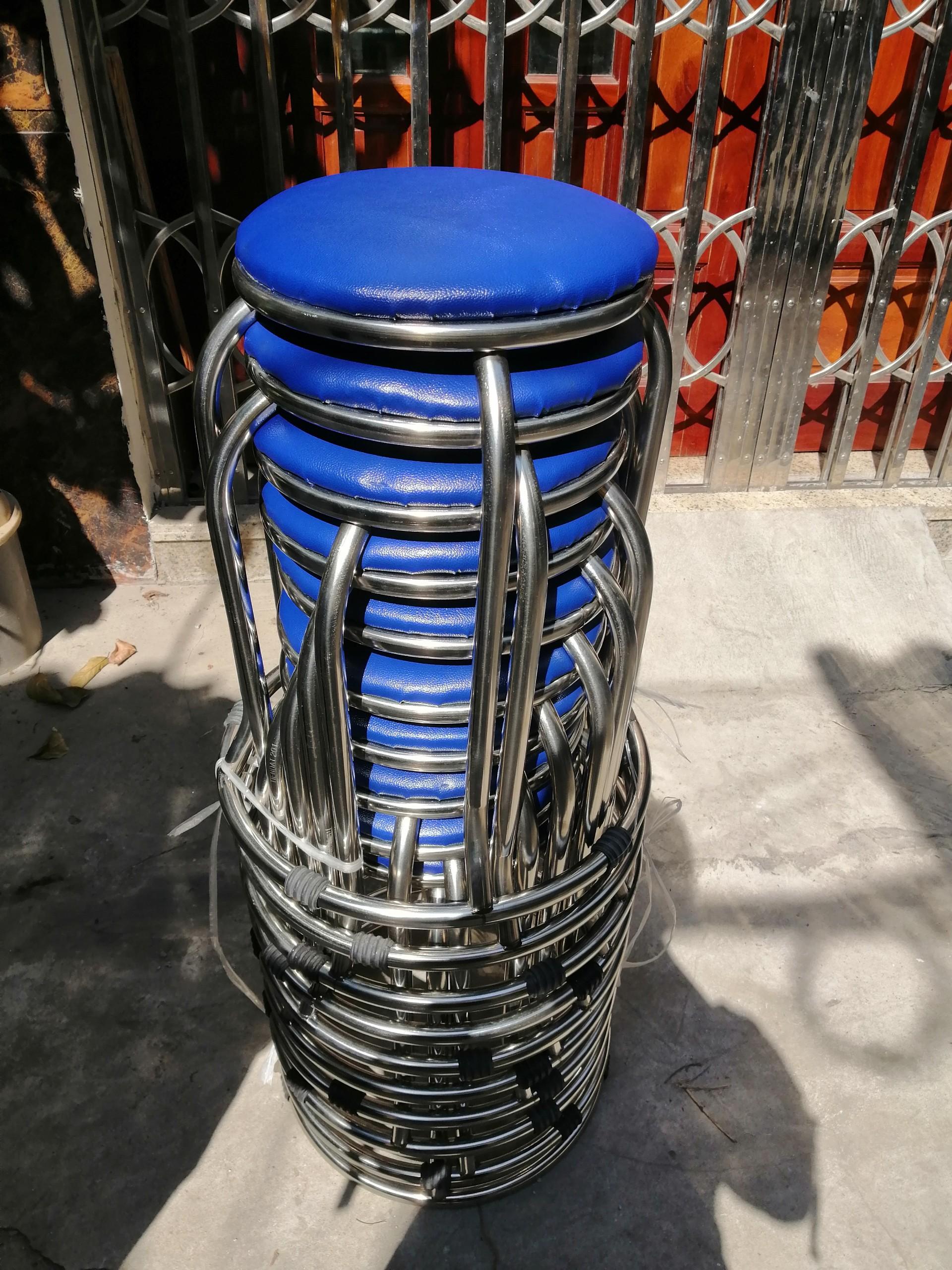 Bộ 10 Ghế Inox 201 Bọc Nệm Dầy Dặn, Chắc Chắn