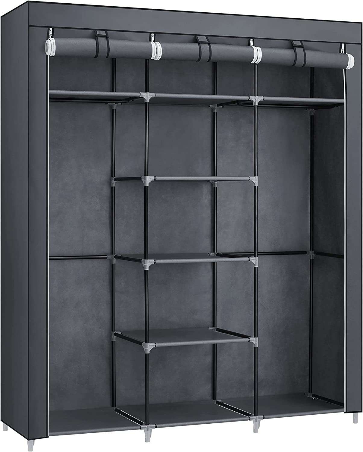 Tủ vải để quần áo cao cấp sang trọng 3 buồng 9 ngăn j0309