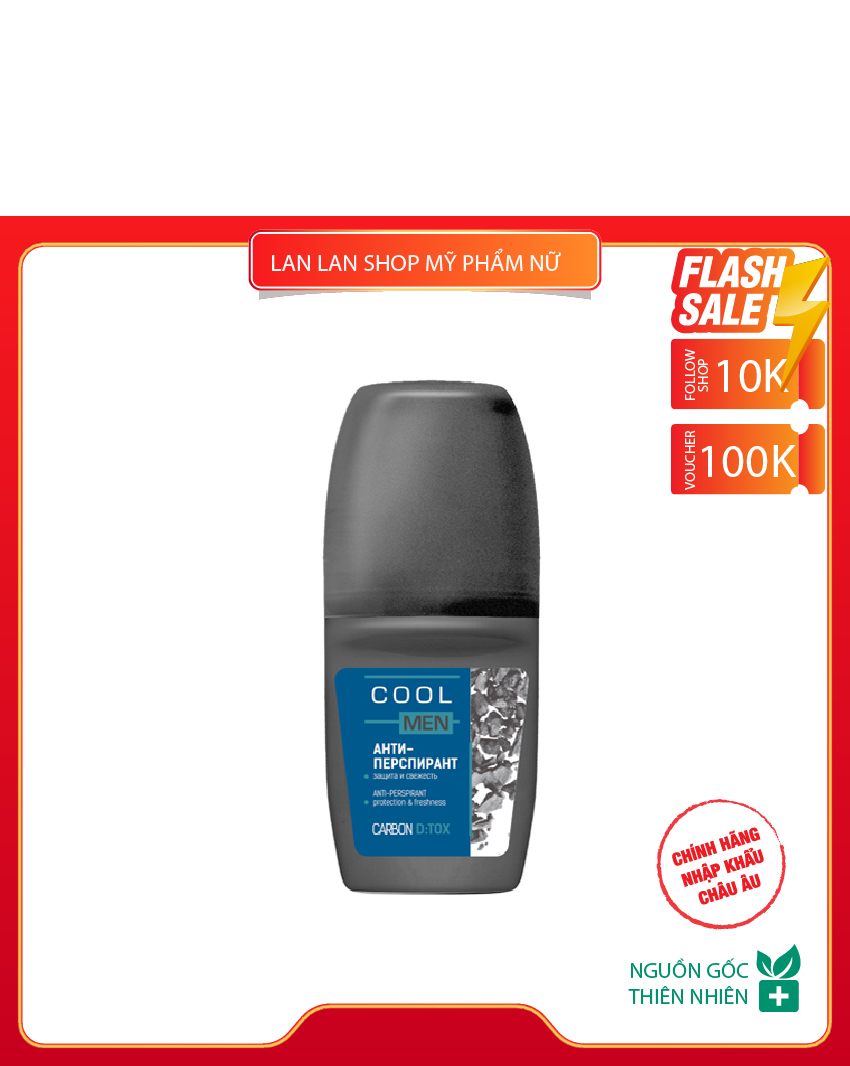 Lăn khử mùi cho nam giới detox than hoạt tính Cool Men Detox Carbon 50ml
