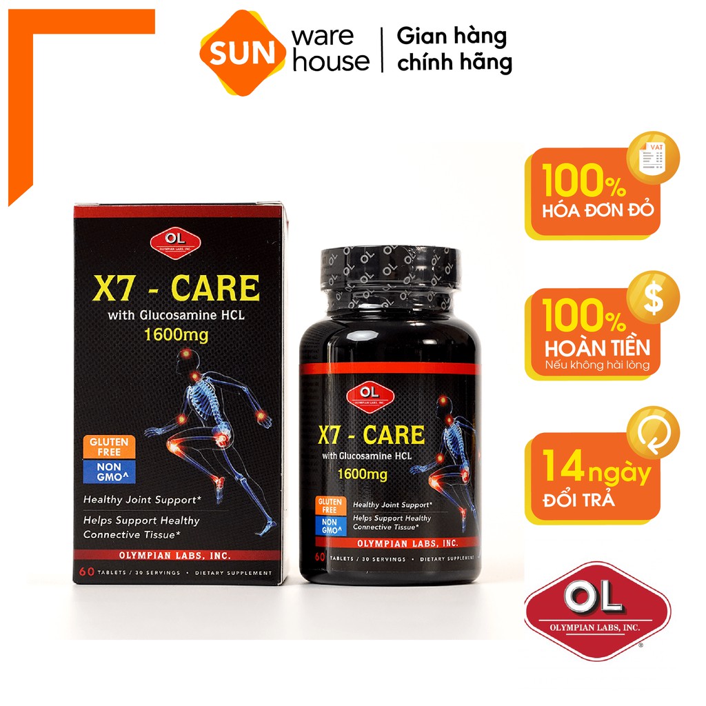 Viên uống Olympian Labs X7- Care chăm sóc sức khỏe xương khớp, đĩa đệm - Hộp 60 viên Sunware House