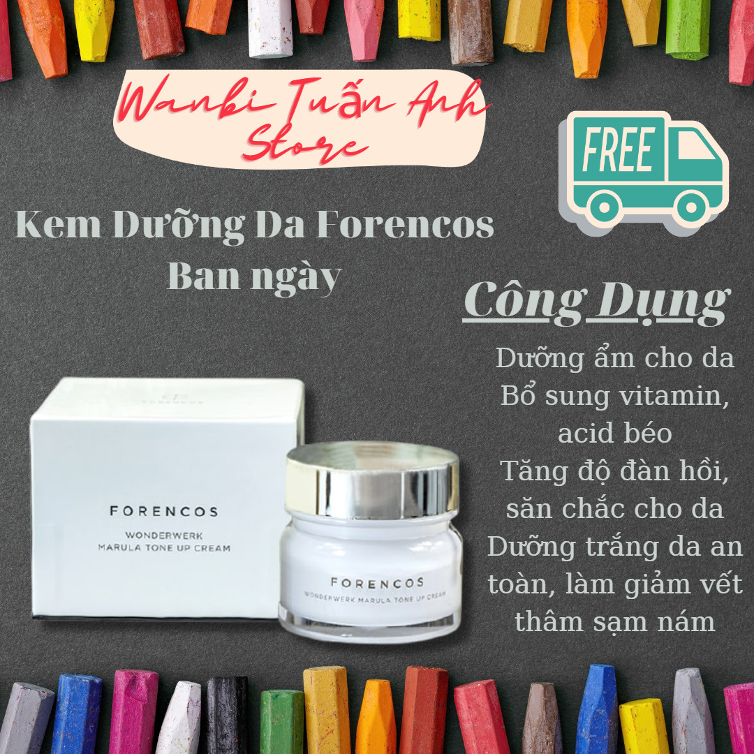Kem dưỡng da forencos trắng 50ml hàn quốc, kem forencos tím dưỡng trắng da mặt ban đêm giúp da căng bóng, mịn màng
