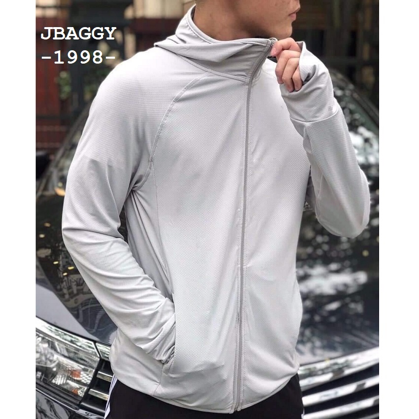 Áo chống nắng nam chất vải kim cương có mũ trùm áo khoác nắng nam dài trùm tay thoáng mát JBAGGY