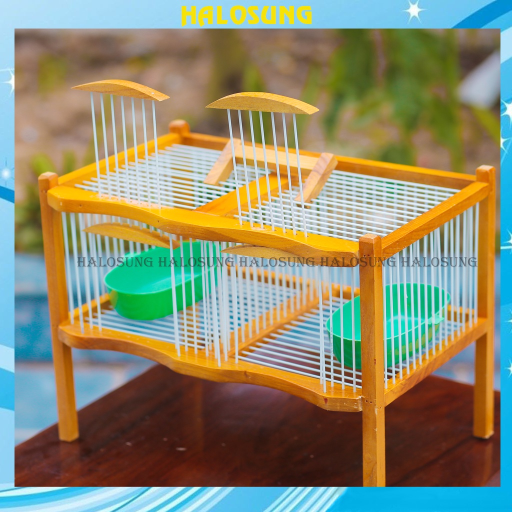 Lồng tắm chim khuyên chim chào mào Halosung kèm phụ kiện lồng chim LC77